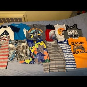Boys bundle of summer bathing suits/rash guards/tanks